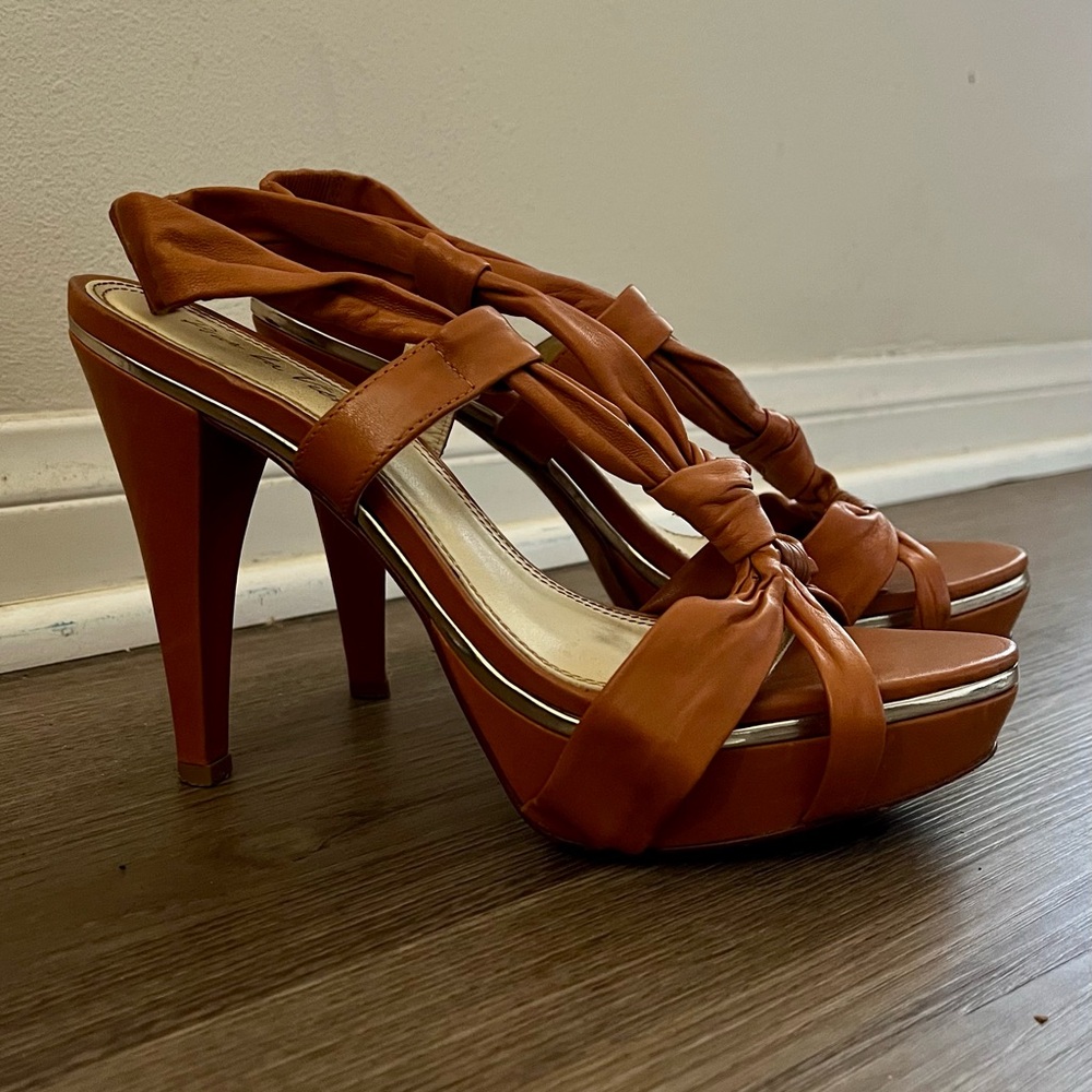 Elegant Pumpkin High Heel Sandals